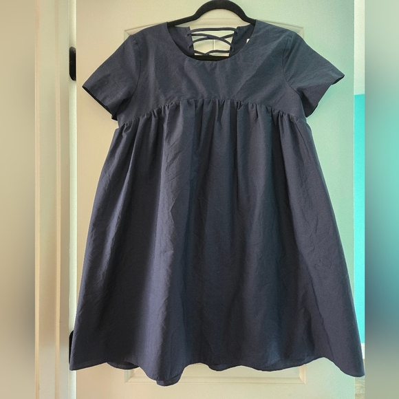 Amanda Uprichard Dresses & Skirts - Amanda Uprichard navy blue baby doll dress M